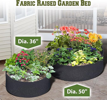 BenefitUSA Fabric Raised Planting Bed Garden Grow Bags 12 inches Tall (Dia 36")