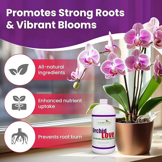 Orchid Love- The World's Greatest Orchid Food!(Net 32 fl oz. concentrate: yields 16 to 32 gallons)