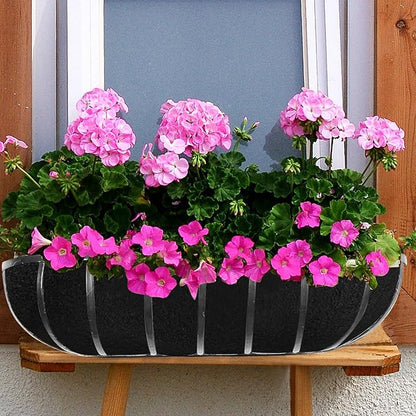 12 x 40 Inch Felt Planter Liner Roll Non-Woven Fabric Coconut Basket Liner Alternative Plant Liner Roll Black Coco Liners Roll Replacement Easy to Cut for Planter Hanging Flower Basket Window Box