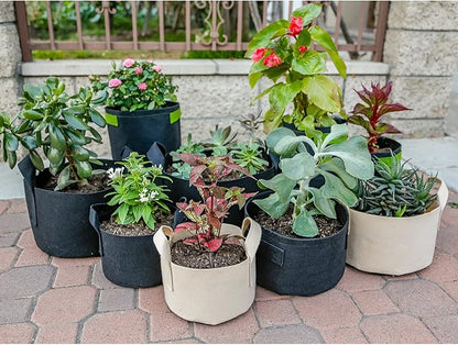 247Garden 2-Pack 50 Gallon Grow Bags/Aeration Fabric Pots w/Handles (Black)