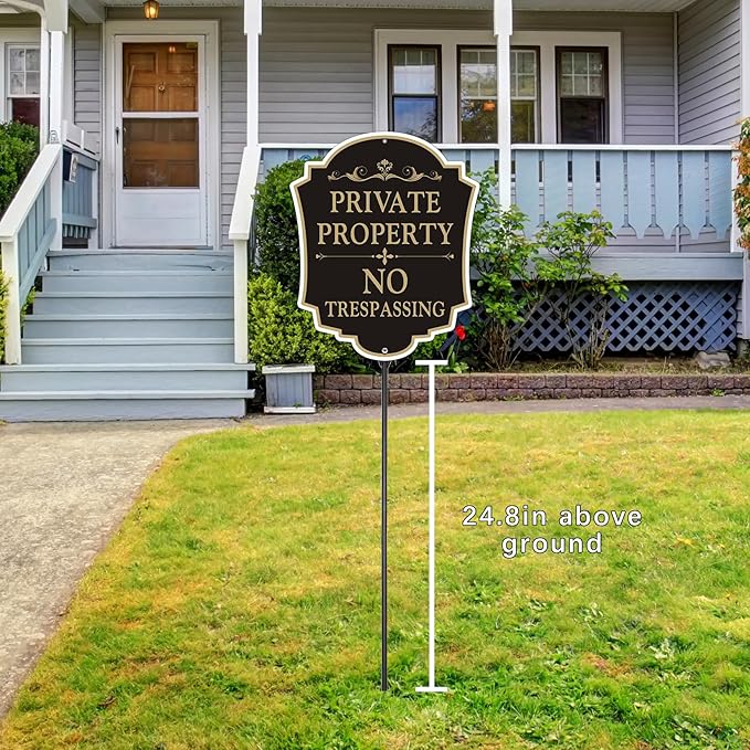 2-Pack Yard Sign Stakes Metal for Ground 31" Long 0.31" Thick, Yard Sign Holder Stand for Ground Outdoor, Sign Poles Stakes for Outdoor, Easy to Install - Black