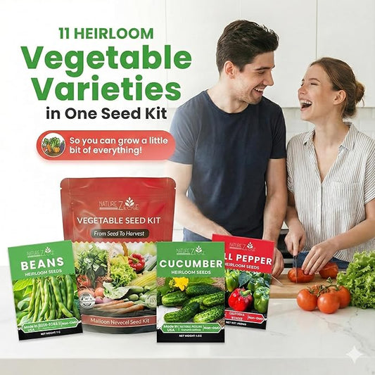 11 Heirloom Seeds for Planting Vegetables and Fruits, 4800 Survival Seed Vault and Doomsday Prepping Supplies, Gardening Seeds Variety Pack, Vegetable Seeds for Planting Home Garden Non GMO