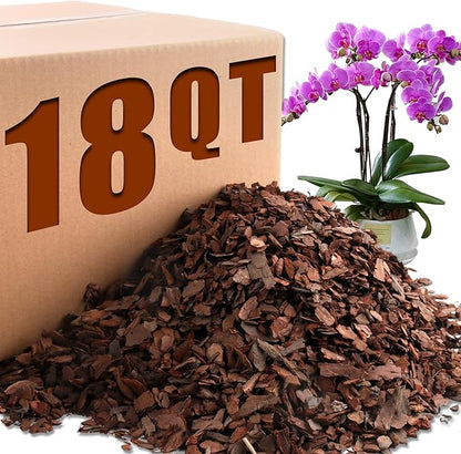 AVALUTION Orchid Potting Bark-18QT Organic Orchid Bark for Plants, All Natural Pine Bark Wood Chips Orchid Bark Potting Mix for Houseplant Mulch, Help Orchid Plants Root Health Development