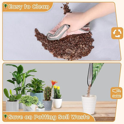 Pardick Repotting Mat for Indoor Plant 19.7"x19.7" Tropical Leaves Soil Change Mat Waterproof Planting Tray Foldable Succulent Potting Mat Gardening Gifts for Women Men Plant Lovers