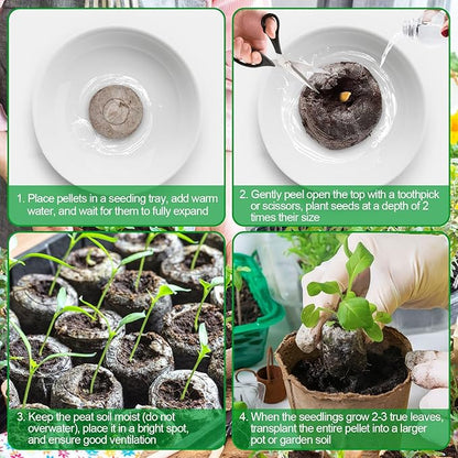 Legigo 50 Pcs 30mm Peat Pellets Seed Starter Soil Pods- Seedling Soil Peat Pods for Seed Starting, Compressed Seed Pod Root Starter Plugs for Garden Plant Cuttings Planting Herb Flower and Vegetables