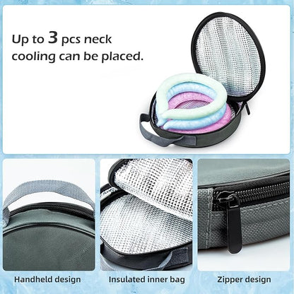 Neck CoolingTube with Insulated Bag, Reusable Ice Coolers Wearable Body CoolingProducts, Neck Coolers for HotWeather
