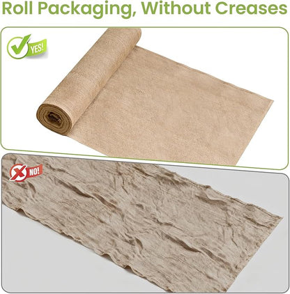 Burlap Roll, 40 x 160 ft, Heavy Duty Natural Jute Fabric for Weed Barrier, Tree Wrap, Gardening, Crafts, Wedding Decor (40IN*160FT)