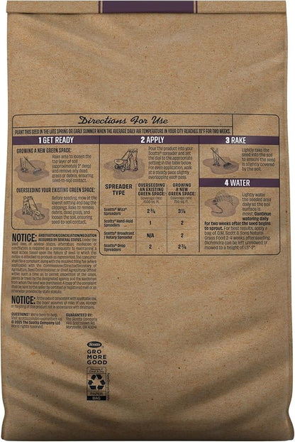 O.M. Scott and Sons Dichondra Seed, Lawn Seed for a Low-Maintenance, No-Mow Yard, Covers up to 1,500 sq. ft., 1.5 lb.