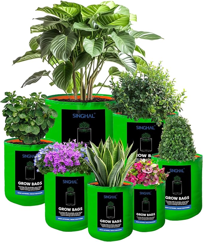 5 Pack 7.5 Gallon Grow Bags Plant Pots 12x12 inch, Reusable Planter Bags,Durable Fabric Pots Plant Grow Bags for Vegetables Mushrooms, Potatoes, Breathable Woven Grow Bags