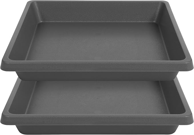 Plant Saucer 12 Inch Square 2 Pack, Plastic Plant Drip Trays, Plant Saucers for Indoors and Outdoors, Flower Pot Saucers, Saucers for Potted Plants, Planter Saucer, Plant Water Catcher Trays for Pots