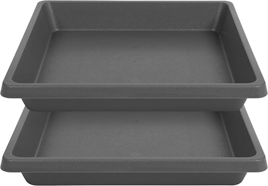 Square Plant Saucer 10 Inch 2 Pack, Plant Drip Trays and Flower Pot Saucers，Doubles Plant Water Catcher Tray, Plant Trays for Indoors No Holes, Plant Drainage Tray Saucers for Potted Plants