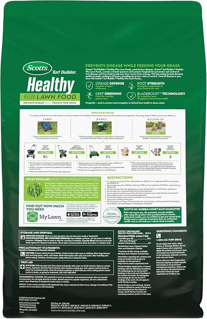 Scotts Turf Builder Healthy Plus Lawn FoodFL, 2-in-1 Fungicide and Fertilizer, Helps Grass Withstand Summer Stress, 8,000 sq. ft., 27.40 lbs.