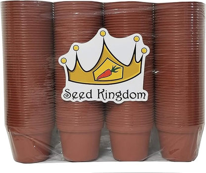 Seed Kingdom 200 New 3 Inch Plastic Nursery Pots ~ Pots are 3 Inch Round at The Top and 2.25 Inch Deep. Color: Terracotta
