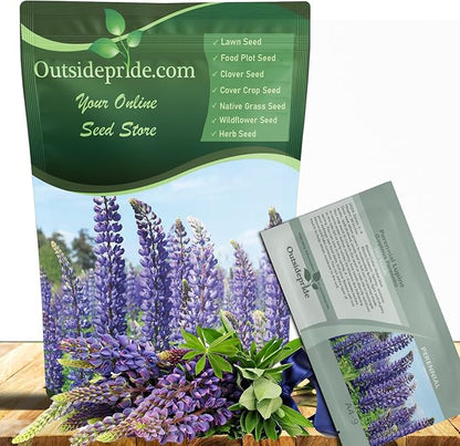 Outsidepride Wild Blue Perennial Lupine Seeds - 1 Lb. Self-Sowing, Cold Hardy & Frost Tolerant Wildflower Seeds for Fall Planting, Ideal for Attracting Pollinators & Hummingbirds