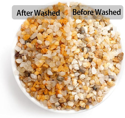 1/8inch-1/5inch Coarse Silica Sand Stones, Boniosz 2.4lb Succulent and Cactus Bonsai Rocks Small Decorative Pebbles for Terrariums, Fairy Gardening, Top Dressing, and Houseplants