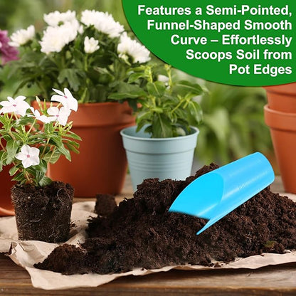 18-Pack Bonsai Soil Scoops, Plastic Garden Soil Scoops Bucket Shovel Potting Scoopers for Transplanting/Flower Planting/Plant Succulent, Colorful Small Gardening Tools [Multicolor]
