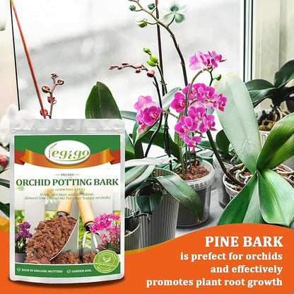 Legigo 12 Quarts Organic Orchid Potting Bark- All Natural Orchid Bark Potting Mix Pine Bark Wood Chips for Plants, Orchid Root Development, Houseplant Garden Mulch, Potting Soil Mix