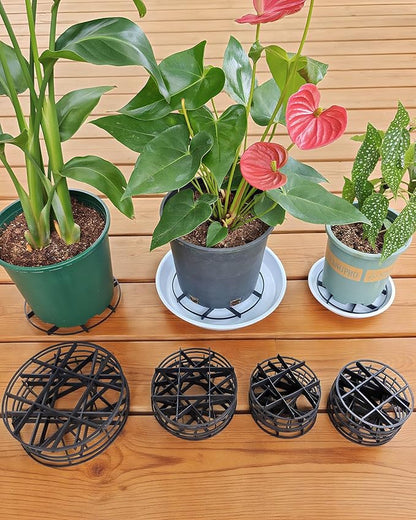 21 Pack Plastic Plant Saucer Stand, 5 7 8 Inch Flower Pot Feet Drainage Risers Elevator, Plant Pot Risers for Indoor Outdoor Use ,Improve Drainage, Ventilation & Stability