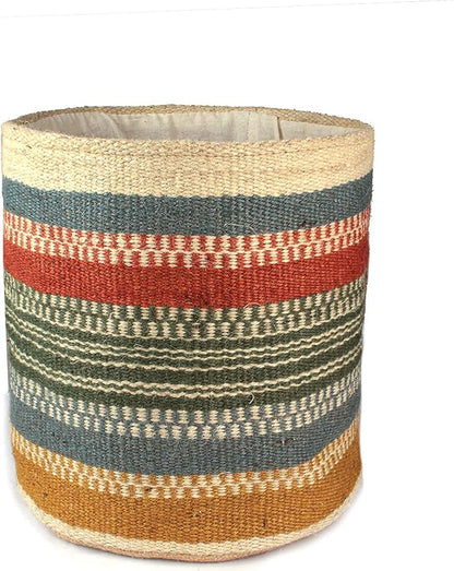 Jute Planter Basket Modern Woven Basket for 5" Flower Pot Floor Indoor Planters, 6” x 6” Storage Organizer Basket Rustic Home Decor, Boho Storage Earth-Friendly Planter (6x6 Inches, Multi 1)