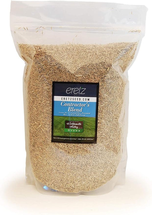 Contractor’s Grass Seed Blend by Eretz (5lb) - Choose Size! Willamette Valley, Oregon Grown. Premium, Number 1 Seeds Only! No Weed Seeds or Fillers