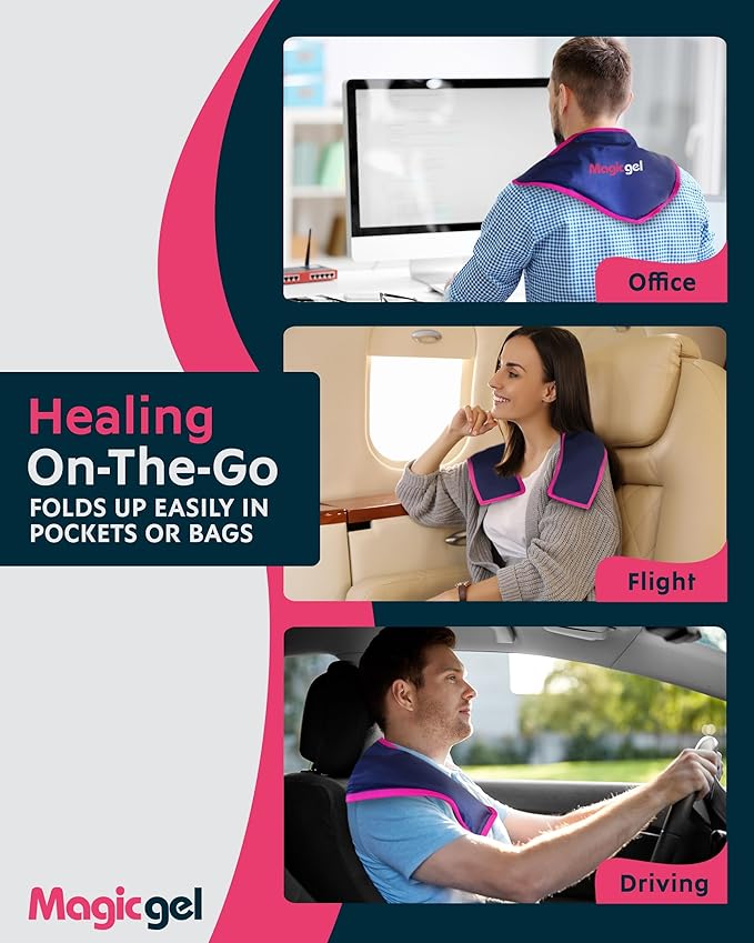 Magic Gel Neck Ice Pack - Shoulder Ice Pack - Cooling Neck Wrap - Cooler Ring - Flexible and Reusable Cold Pad - Lightweight & Comfortable - One Size Fits Most