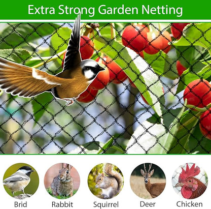 Bird Netting 25x100ft,1" Mesh Garden Netting Pest Barrier for Plants, Fruit Trees, Vegetables, Extra Strong Woven Mesh Poultry Net for Chicken Run, Animal Fencing Against Bird, Deer,Poultry