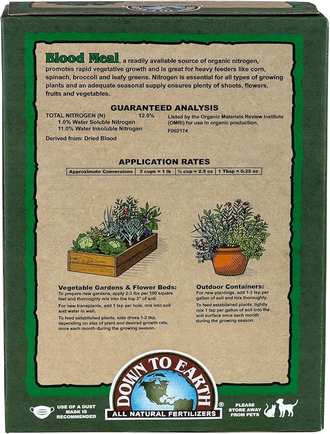Down to Earth Blood Meal Fertilizer Mix 12-0-0, 5 lb