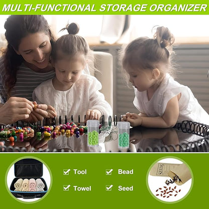 114 Slots Seed Storage Organizer Box with 20 Envelopes, Large Capacity Seed Storage Container with Zipper Bag, Label Stickers, Tweezers, Funnel, Garden Seeds Saver Kit for Vegetable, Flower