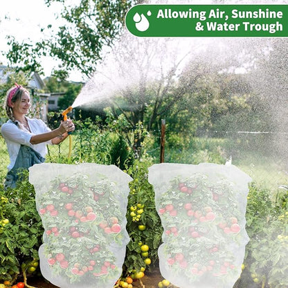 Evoio Bird Netting for Garden Plant Fruit Tree Protection 6 x 7 ft Large Blueberry Bushes Netting Covers Bags with Zipper, Shrubs Bush Tomato Strawberry Berry Barrier Mesh Cover Net Protector (1 Pcs)
