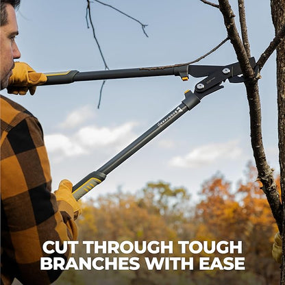 Woodland Tools Super Duty Lopper, 32 Inch Geared Bypass Branch Cutter with Soft Grip Handles, Manual Tree Limb Cutter for Thick Branches, Heavy Yard Work, and Seasonal Pruning