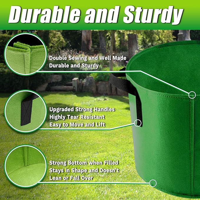 7 Gallon Grow Bags, 7 Pack Colorful Fabric Plant Pots with Handles for Garden and Outdoor Planting