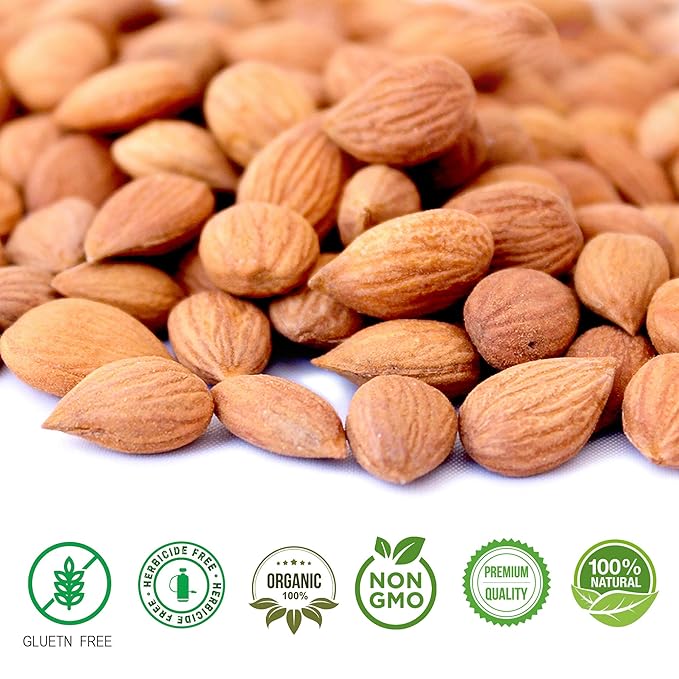 Bitter Apricot Seeds/Kernels, Natural Source of Vitamin B17, Large and Raw, Vegan, Non GMO California Grown, In a Recyclable Stay Fresh Resealable Pouch 1lb