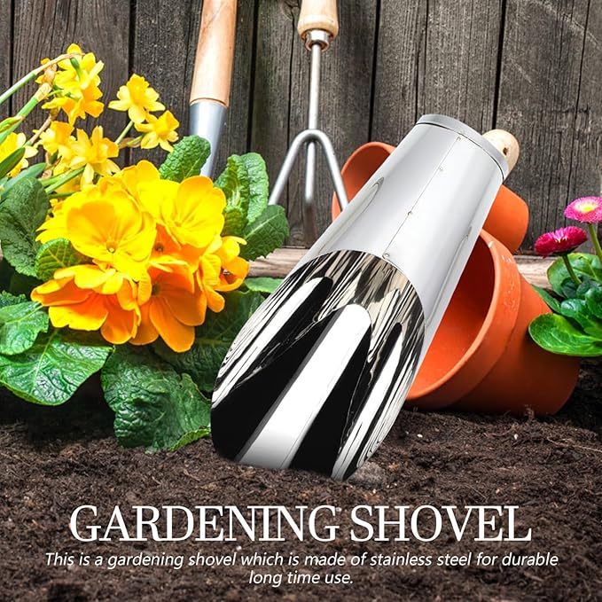 YARNOW Stainless Steel Bucket Shovel Soil Shovels Indoor Plants Spade Shovel Cup Mini Potting Scoop Garden Trowel Garden Soil Scooper Tools Scoops for Halloween Grow Flowers