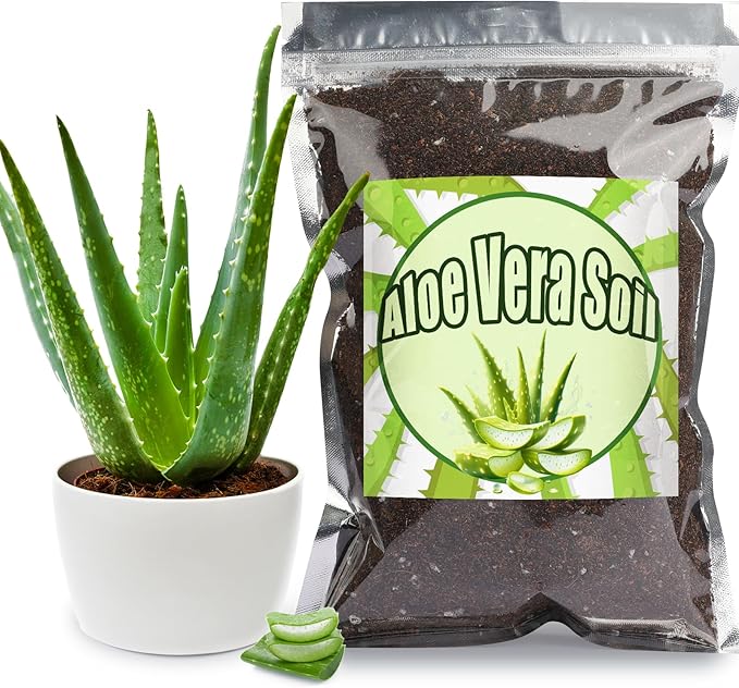 Aloe Vera Potting Soil Mix 4qt, Ready to Use for Seedling and Growing of Aloe Vera Plants or Other Houseplants