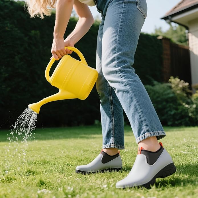 HISEA Women's Ankle Rain Boots Waterproof Rubber Garden Shoes Outdoor