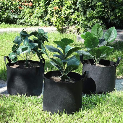 50 Pack Grow Bags, Black Heavy Duty Fabric Pots Nonwoven Potato Grow Bags with Sturdy Handles & Reinforced Stitching, Breathable Vegetable Flower Plant Growing Containers Bags (5 Gallon)