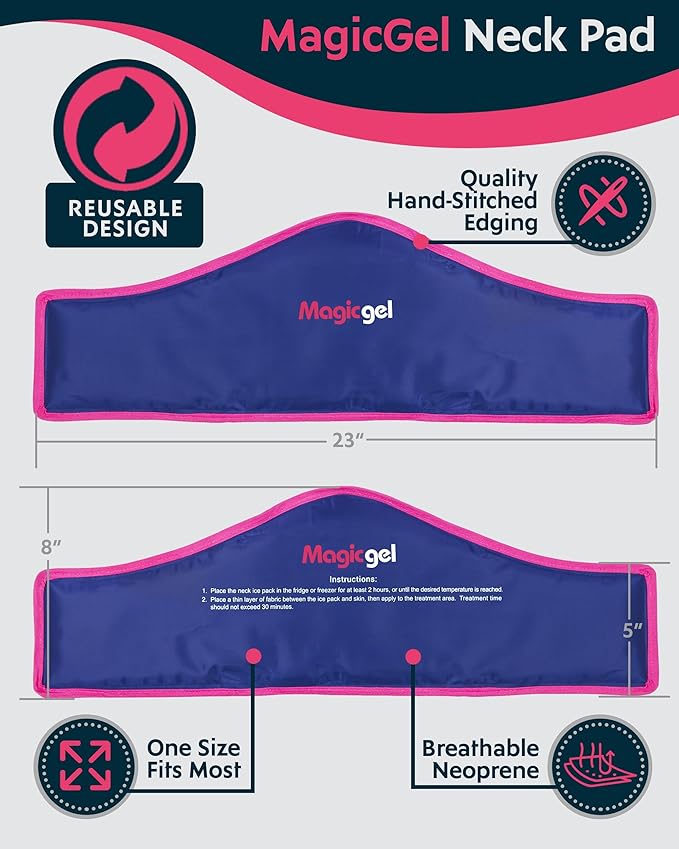 Magic Gel Neck Ice Pack - Shoulder Ice Pack - Cooling Neck Wrap - Cooler Ring - Flexible and Reusable Cold Pad - Lightweight & Comfortable - One Size Fits Most