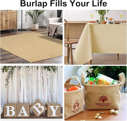 Agfabric Garden Burlap Fabric Roll,40 inch x25 Feet High Density Natural Jute Material for Party Decor,Table Runner,Crafts,Plants&Tree Covering