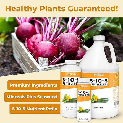 5-10-5 Fertilizer for Plants, Great for Root Vegetables, Fruiting Vegetables, and Flowers, Plant Fertilizer by TPS Plant Foods, 1 Gallon (128oz)