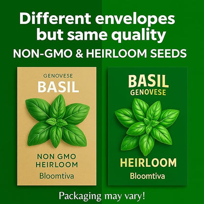 2600 Genovese Basil Seeds for Planting – Heirloom Non-GMO Herb Seeds for Hydroponic Garden Indoor & Outdoors Herb Garden - USA Grown, High Germination (Ocimum basilicum)