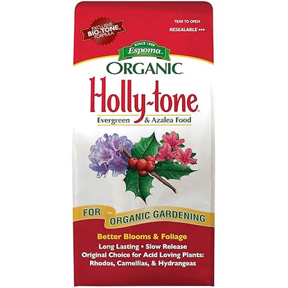 Espoma Organic Holly-Tone 4-3-4 Natural & Organic Evergreen & Azalea Plant Food; 8 lb. Bag; The Original & Best Fertilizer for All Acid Loving Plants Including Rhododendrons & Hydrangeas. Pack of 4