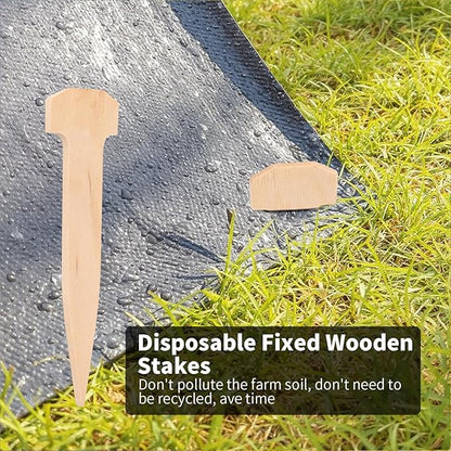 5 Inch Wooden Garden Stakes, Holding Stakes, Sod Staples for Weed Fabric, Garden Support Pegs & Fabric Pins, Netting,Turf, Landscaping and Gardening