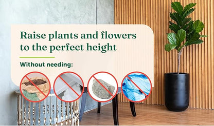 Short Tapered Plant Riser Fill Bottom of Tall Flower Pots and Large Plant Containers | Indoor and Outdoor (7-10” Rise, 6" Base, 10" Top)