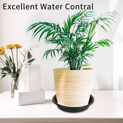 6 Pack Plant Saucer Tray, 6 Inch Round Plastic Classic Plant Saucer, 6" Heavy Duty PlasticPlastic Plant Trays for Pots Dray Tray, Black