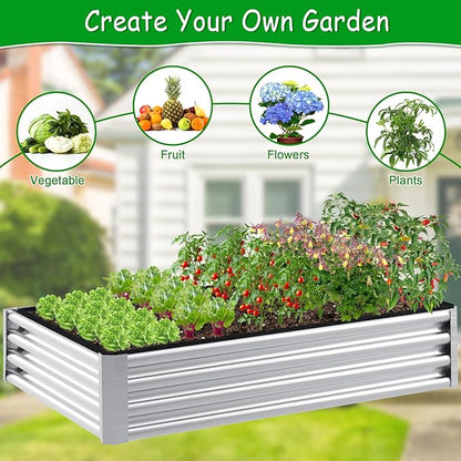 2mm Thick Fabric Garden Grow Bed Bags, 6x3x1 Feet Liners Designed for Outdoor Metal Raised Garden Beds, 128 Gallon Capacity Large Garden Bed Liner Vegetable Growing Boxes