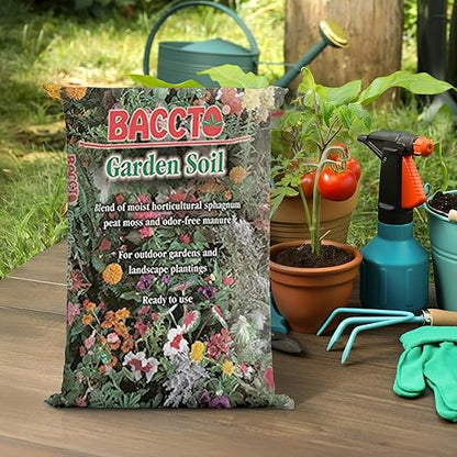 Michigan Peat Company BACCTO Garden & Potting Soil with Peat Moss for Plants, Vegetables, Landscape, Trees, and Shrubs, 1 Cubic Foot