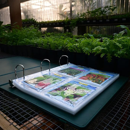 Seeds of Life - Seed Storage Organizer Binder – Compact Seed Packet Organizer with 50 Sheets Holding 200 Seed Envelopes, Complete Seed Saving Binder Kit for Gardeners