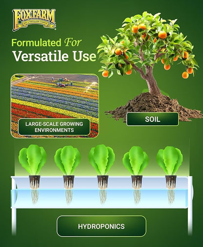 FoxFarm Cultivation Nation Cal-Mag for Plants - Prevent Calcium & Magnesium Deficiency, Blossom End Rot & Tip Burn - OMRI Listed for Organic Gardening - 4-0-0, 3% Calcium, 1% Magnesium - 1-Quart