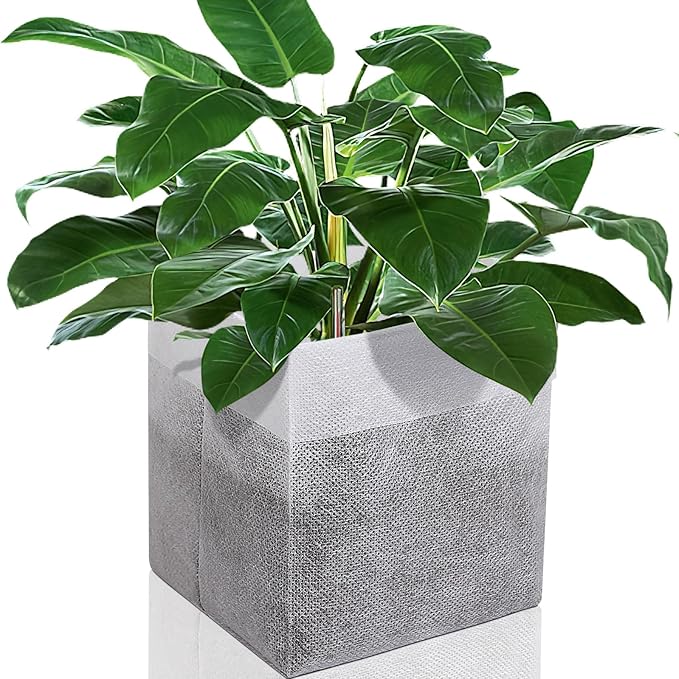 Augshy Nursery Growing Bags, 200Pcs Plant Grow Bag Non-Woven Fabric Seedling Pots Seedling Bag for Planting Seed Starting Pots Pouches for Vegetable Flower Fruit Saplings Tree (9" x 9")