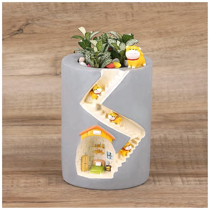 Segreto Creative Plants Pot Flower Pots Resin Planters Vase Home Decor for Succulents,Flower,Cactus,Gardening Decoration,Indoor,Sweet Dog